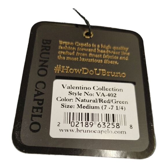 MEN'S BRUNO CAPELO VALENTINO COLLECTION STRAW FEDORA HAT FLAT WIDE 3" BRIM VA402 - Picture 8 of 8